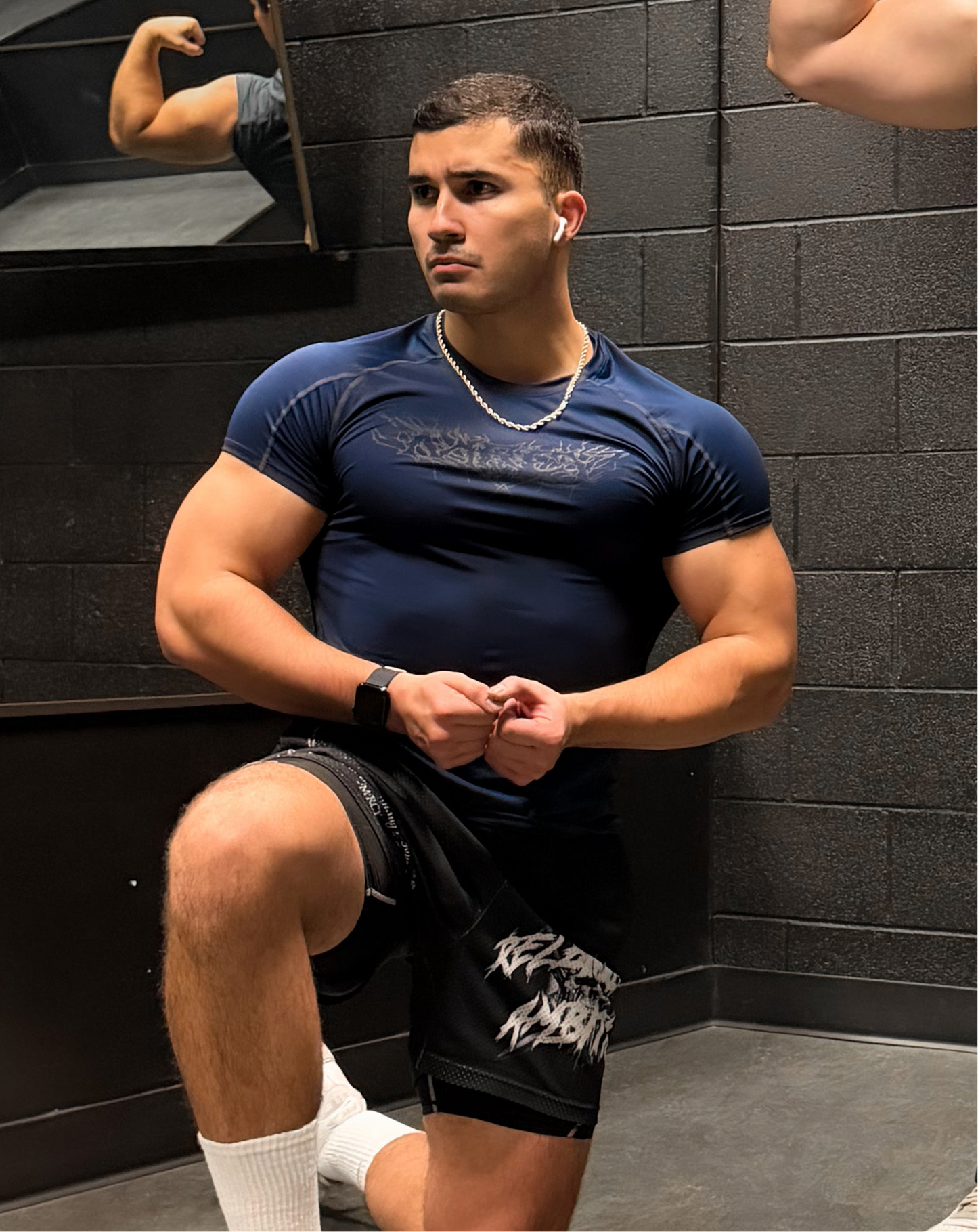 "WINGPRESSION" Compression Tee- Blue