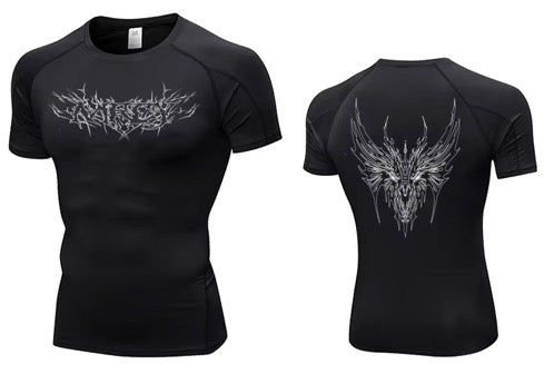 "WINGPRESSION" Compression Tee- Black