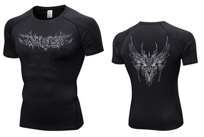 "WINGPRESSION" Compression Tee- Black