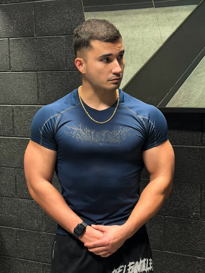 "WINGPRESSION" Compression Tee- Blue