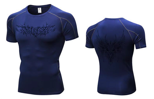 "WINGPRESSION" Compression Tee- Blue