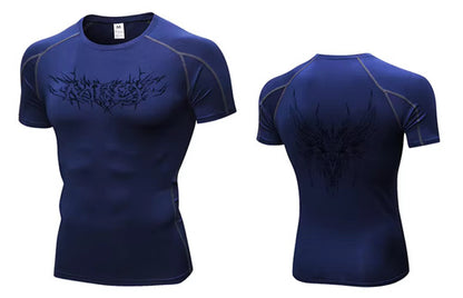 "WINGPRESSION" Compression Tee- Blue