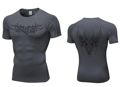 "WINGPRESSION" Compression Tee- Grey