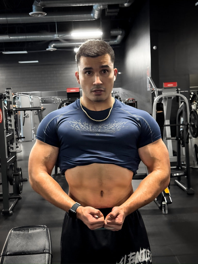 "WINGPRESSION" Compression Tee- Blue