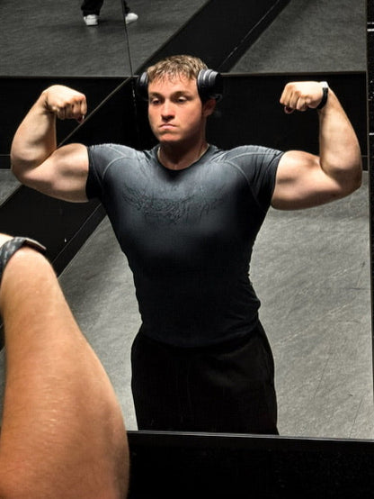 "WINGPRESSION" Compression Tee- Grey