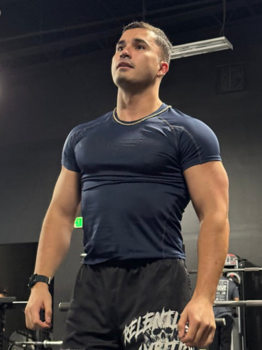 "WINGPRESSION" Compression Tee- Blue