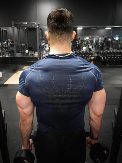 "WINGPRESSION" Compression Tee- Blue
