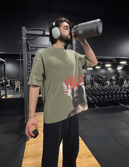 OVERSIZED "VANGUARD" T-SHIRT - COMBAT GREEN