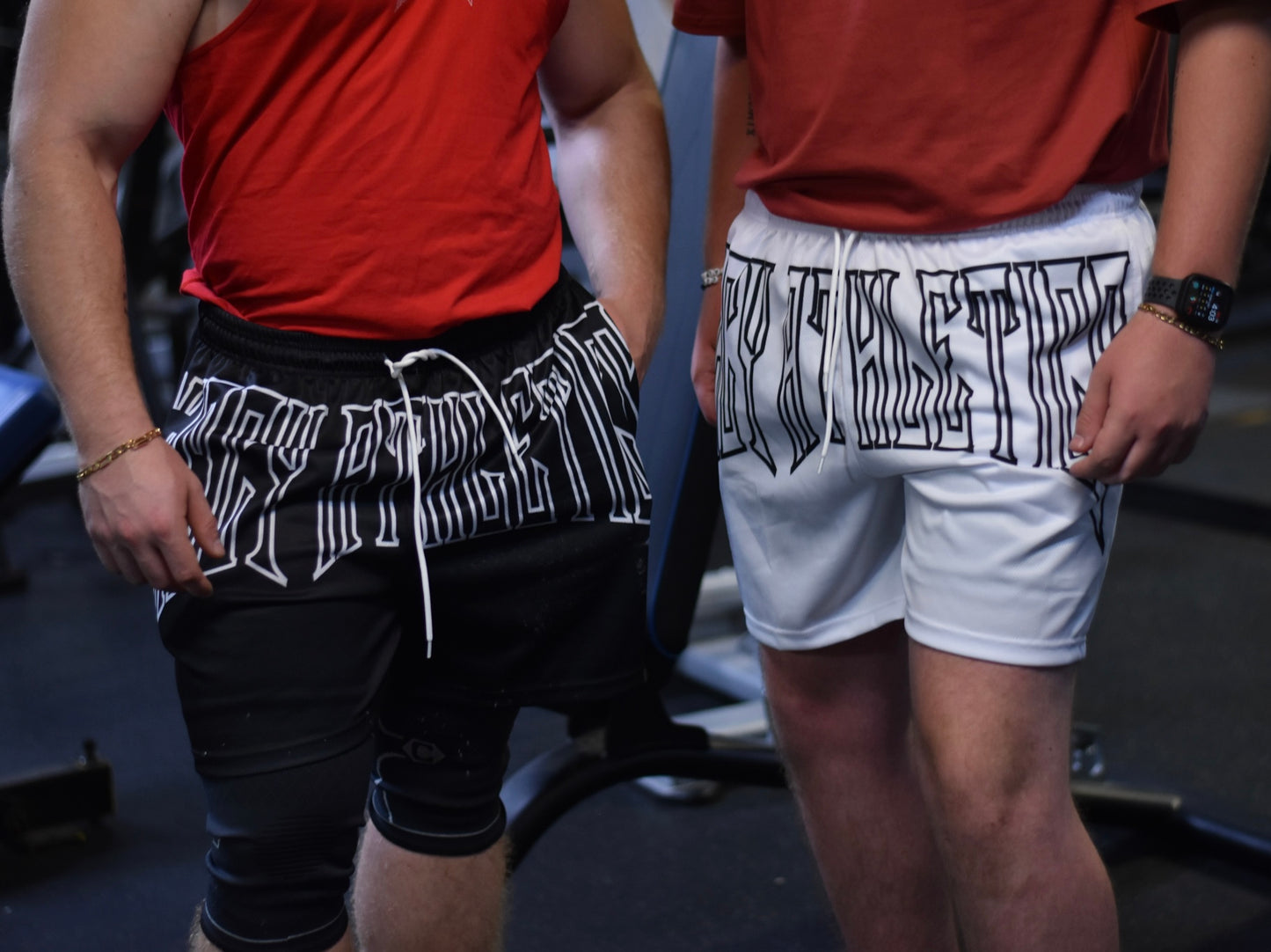 MESH FERAL "METALWING" MID-THIGH CUT SHORTS- BLACK
