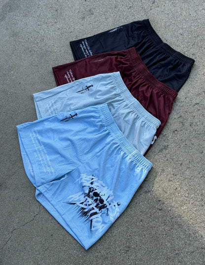 VENTED "RA1" MID-THIGH CUT SHORTS- GREEN